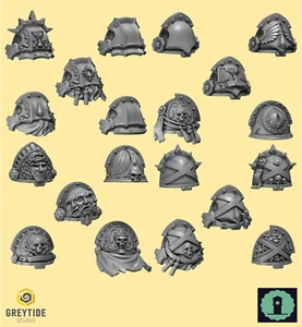 Terminator Schulterpolster x 5 - Greytide Studio - Crimson Lords - Blood Angels - Bild 1 von 2