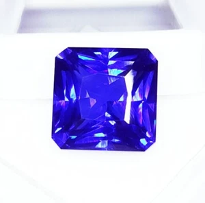 Loose Gemstone Natural Blue Sapphire Ceylon Certified 18 Ct Square Cut O48 - Picture 1 of 13