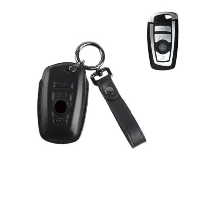 Genuine Leather Car Key Fob Case Cover For BMW 1 2 3 5 7 F10 F20 F30 X3 X4 X5 X6 - Image 1 of 3
