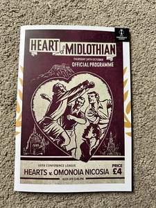 2024-2025 HEARTS HEART OF MIDLOTHIAN V OMONOIA NICOSIA 24/10/24 Programme - Picture 1 of 2
