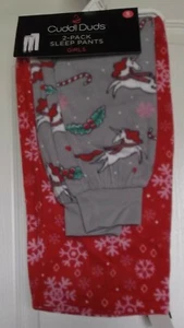 GIRLS CUDDL DUDS 2 PACK SLEEP PANTS - UNICORN & SNOWFLAKES - S (6/6X)- NWT - Picture 1 of 5