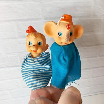 Винтажная кукла обезьяна и слон резиновое лицо палец японская голова ткань тело - Изображение 1 из 4