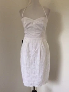 BABY DAMEN WEISS SPITZEN GEFÜTTERT ABNEHMBARES RIEMEN HALTERKLEID GRÖSSE SMALL - Bild 1 von 12