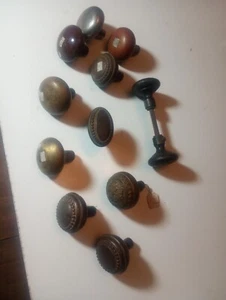 Antik Vintage Türknauf Konvolut Porzellan & Messing Gusseisen verziert Jahrhundertwende - Bild 1 von 7