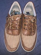 Polo Ralph Lauren Ramiro Mens Brown Leather Duck Sneakers Casual Shoes Size 8.5