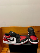 Nike Air Jordan 1 Low Men's Size 12 Bred Toe Gym Red White Black 553558-612 NEW