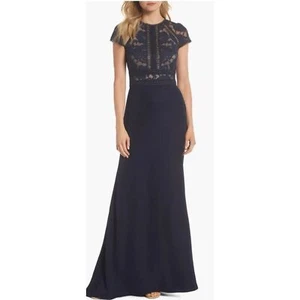 TADASHI SHOJI Lace & Crepe A-Line Gown NWT IN STORES $358 - Picture 1 of 6