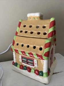 LIGHTED Gingerbread House Tart Melt Warmer Ceramic Fit Yankee Candle 9” ❤️tb5m - Picture 1 of 11