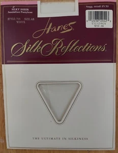 Hanes Silk Reflections Silky Sheer Sandalfoot Pantyhose Size AB White - Picture 1 of 4