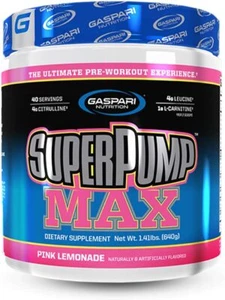 Gaspari Nutrition Superpump Max Pre-Workout 640g 40 Servings Pink Lemonade New - Picture 1 of 3