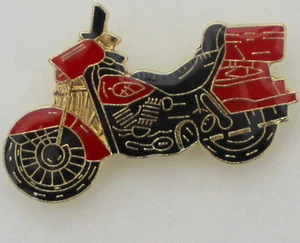 Red Black Motorcycle Hat Tie tack Bikers Jacket metal pin motor Scooter - Picture 1 of 5
