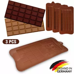 3 Stück Schokoladenform Silikon Tief Schokoladentafel Form Silikonform Schokolad - Bild 1 von 18