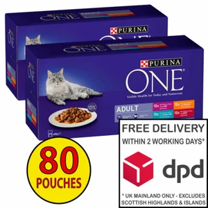 Purina One Mini Fillets in Gravy Cat Food Mixed Pack 2x(40x85g) = 80 Pouches! - Picture 1 of 2