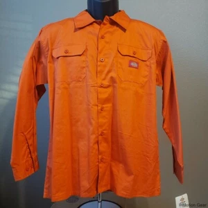 Dickies Boys Long Sleeve Collared Shirt Orange Large 16/18 - Picture 1 of 2
