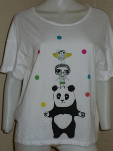 NEW PANDA OWL OVERSIZED T-SHIRT TOP SHOP TOPSHOP KAWAII URBAN RETRO M L - Picture 1 of 5