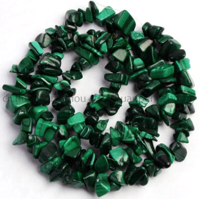 Нерегулярные зеленые малахитовые драгоценные камни гравий самородки произвольной формы бусины 15 дюймов нити - Изображение 1 из 3