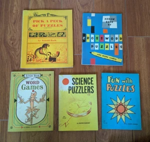 Vtg 1960s Scholastic Book Services Lot of 5 Puzzle Childrens Word Games Arrow - Picture 1 of 21
