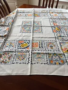 VTG 50s HARDY CRAFT Original tablecloth "Country Dance" 52 x 52 NEW - Picture 1 of 6