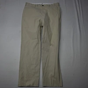Brooks Brothers 35x29 Khaki Stripe 1818 Madison 100% Cotton Mens Dress Pants - Picture 1 of 9