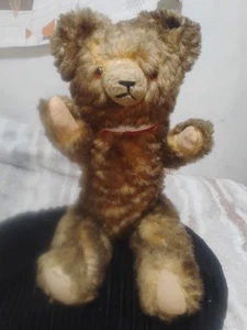 23 Zoll früher amerikanischer antiker Teddybär mit Mohair-Gelenken aus den 1910er Jahren Glasaugen - Bild 1 von 14
