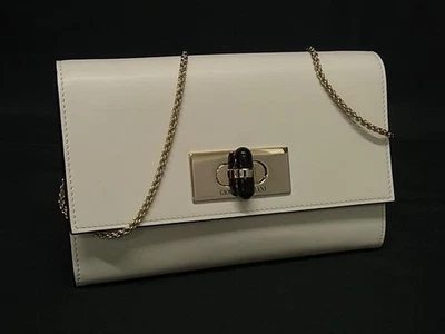 GIORGIO ARMANI GIORGIO ARMANI 单肩包 斜挎包 皮革 米色和金色 — 第 1/4 张图片