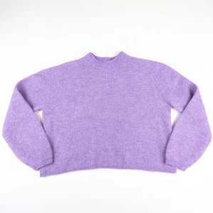 Banana Republic Damen L Lila Cropped Pullover Wolle Balletcore Coquette Flieder - Bild 1 von 10
