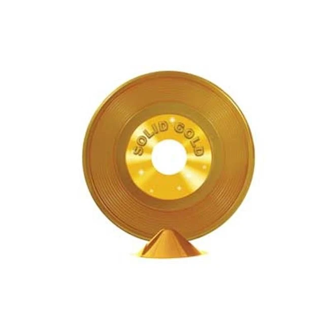 Beistle 57209 Gold Plastic Record Centerpiece - Pack of 12 - Image 1 of 1