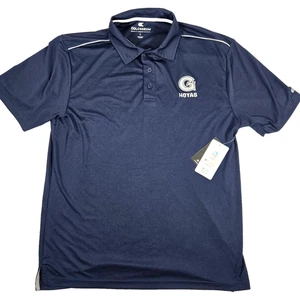 Georgetown Hoyas Shirt Men's Large Navy Polo Short Sleeve Colosseum Football New - Picture 1 of 12
