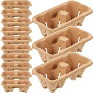  50 Pcs Coffee Cup Carrier for Takeout Beverage Packaging Tray Paper Handle - Picture 1 of 12