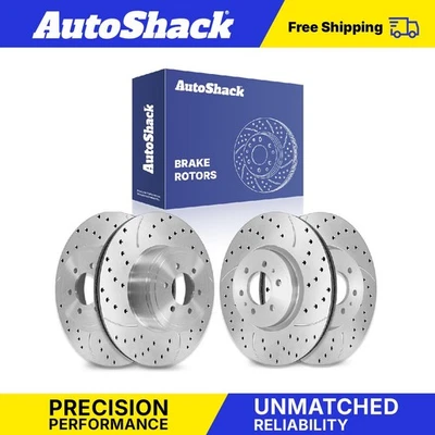 Front Rear Drilled Slotted Brake Rotors for 2010-2011 Ford F-150 5.0L 5.4L - Image 1 of 4