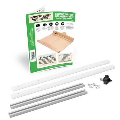 Hágalo usted mismo Trineo de corte transversal de 17" para kit de sierra de mesa con barras UHMW pretaladradas, aluminio T-Tr... Foto 1 de 4