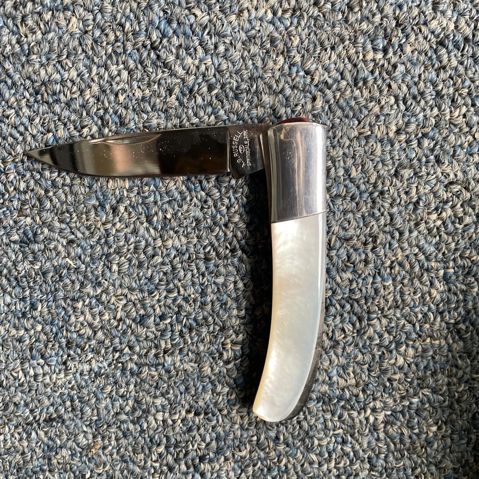Vintage AG RUSSELL – Seki-Made Scale Release Lockback Folding Knife MOP Handles - Image 1 of 4