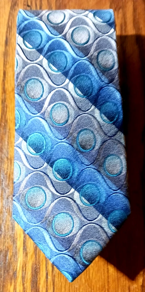 Concepts от Claiborne галстук синий Aqua золото серый абстрактный геометрический галстук, изящный!! - Изображение 1 из 4