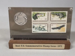 Mejor emisión de estampillas conmemorativas de Estados Unidos y moneda de plata 1971 Avery Island LA con soporte - Imagen 1 de 4
