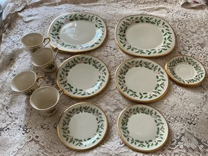 Lenox Dimension Collection~Holiday~Set Of 20 Service For Four Gold Trim - Picture 1 of 10