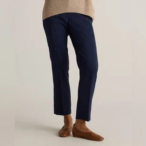 New Quince Stretch Crepe Ankle Pants in Navy Women’s size 4 Dress Office Work - Picture 1 of 6