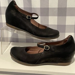Dansko Loralie Black Leather Hidden Wedge Mary Jane Women size 40 US 9.5-10 - Picture 1 of 11
