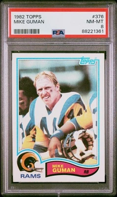 1982 TOPPS #376 MIKE GUMAN PSA 8 - Image 1 of 2