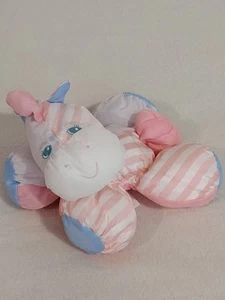 Fisher Price Puffalump Pink Stripe Blue Zebra Pony Stars 1991 Vintage Puffalumps - Picture 1 of 11