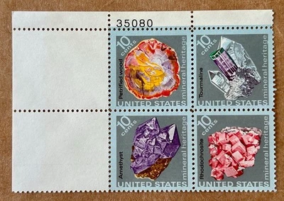 Sc #1538-1541 Mineral Heritage, 1974 US 10c Block  MNH/OG, VF/XF - Image 1 of 2