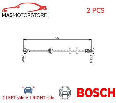 BRAKE HOSE LINE PIPE FRONT BOSCH 1 987 476 879 2PCS P NEW OE REPLACEMENT - Image 1 of 4