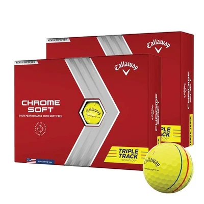 [NEW] Callaway Chrome Soft Triple Track Yellow Golf Balls 2 / 4 / 6 Dozen Choose - Image 1 of 4