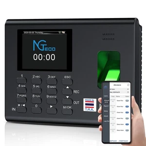 Reloj de Tiempo Basado en APP, 2.4GHz WiFi Huellas Dactilares Relojes de Tiempo para Empleados Pequeños... - Imagen 1 de 6