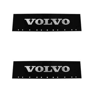 Volvo Black & Silver 6" x 24" Semi Truck Mud Flap-quarter Fender Flaps-Set of 2 - Picture 1 of 2