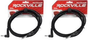 2 Rockville RCTR110R-B 10' 1/4" TRS Right Angle - 1/4" TRS Straight Cable - Picture 1 of 2