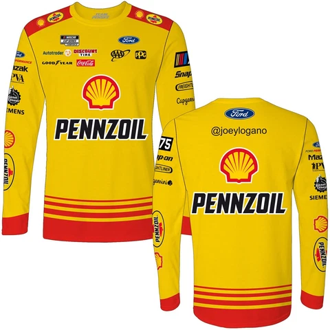 Joey Logano 2023 Long Sleeve Shell Pennzoil Sublimated Uniform Pit Crew T-Shirt Cover