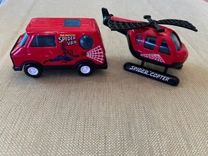 VTG 1980 SPIDERMAN Super Heroes 2 Piece Vehicle Set Buddy L Van & Copter - Picture 1 of 12