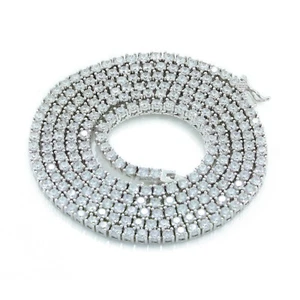 3mm 1 Row Real 925 Sterling Silver Bling Tennis Chain Necklace ANTI TARNISH - Picture 1 of 19