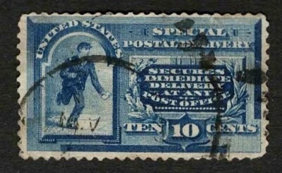 US 1888 #E2 Special Delivery Messenger Running 10c Blue Used - Image 1 of 2