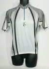 Techtex Cycling Jersey Shirt Top Racing Medium M White Grey Black 1/4 Zip Bike